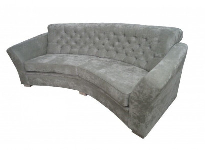 Three-seater half-round couch Chesterfield upholstered sofa couches beige